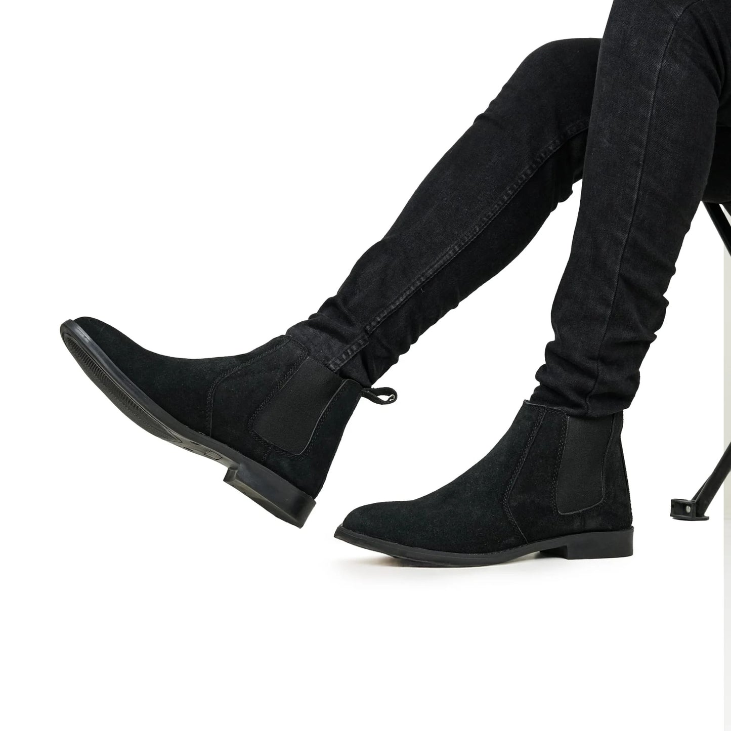 Velour Black Suede Chelsea